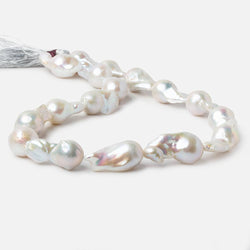 13--14mm White Ultra Baroque Freshwater Pearls 17 inch 17 pieces AA 0.8mm drill hole (ONLINE ORDER ONLY)