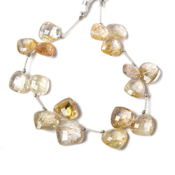 13-17mm Rutilated Quartz Heart Briolette, Shoulder Drilled 8 inch 17 pieces (ONLINE ORDER ONLY)
