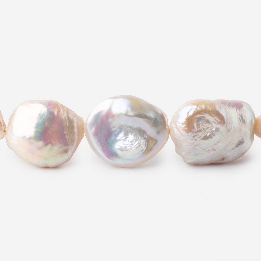 13-19mm Tri Color Straight Drilled Keshi Freshwater Pearls 16 inch 23 pieces (ONLINE ORDER ONLY)