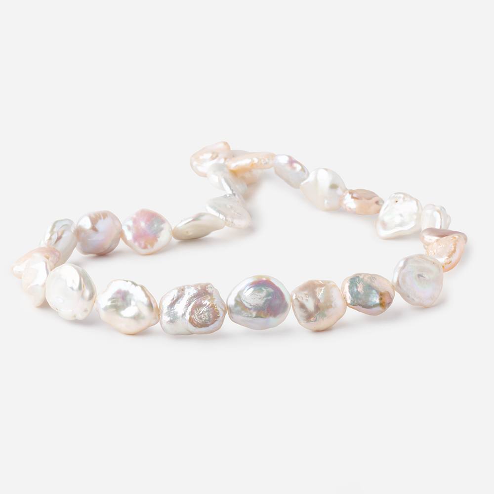 13-19mm Tri Color Straight Drilled Keshi Freshwater Pearls 16 inch 23 pieces (ONLINE ORDER ONLY)