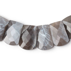 13-20mm Platinum Gray Moonstone Faceted Fancy Shape Collar 31 Beads (ONLINE ORDER ONLY)