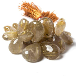 13-24mm Rutilated Quartz Plain Pear Beads 7.5 inch 27 beads (ONLINE ORDER ONLY)