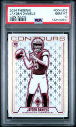Graded 2024 Panini Phoenix Jayden Daniels #CONJDS Contours Rookie RC Football Card PSA 10 Gem Mint