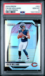 Graded 2024 Panini Prizm Caleb Williams #301 Silver Prizm Rookie RC Football Card PSA 10 Gem Mint