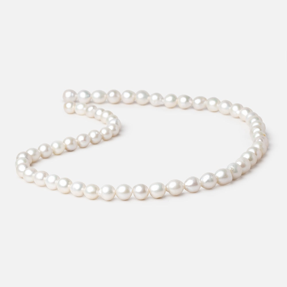 6x6-8x6.5mm White Petite Ultra Baroque Freshwater Pearls 16 inch 57 pieces (ONLINE ORDER ONLY)