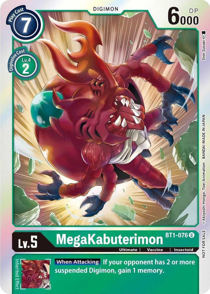 MegaKabuterimon [BT1-076] (Official Tournament Pack Vol. 6) [Release Special Booster Promos] (ONLINE ORDER ONLY)