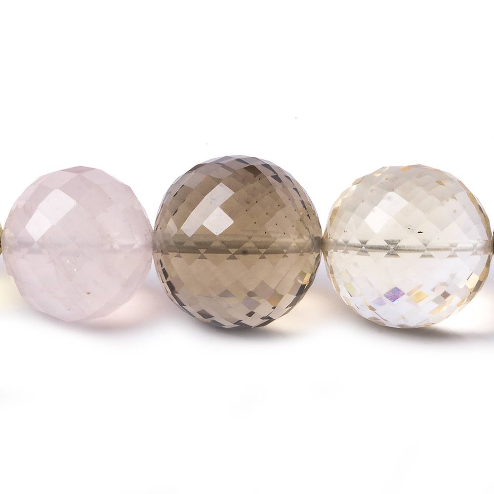 13.5-18mm Multi Gemstone German Faceted Round beads 16 inch 27 pieces AA (ONLINE ORDER ONLY)