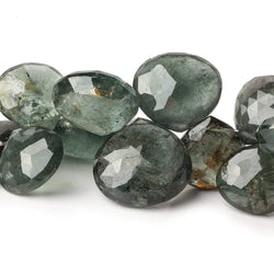 13.5-19mm Moss Aquamarine Faceted Heart Beads 8.5 inch 30 beads (ONLINE ORDER ONLY)