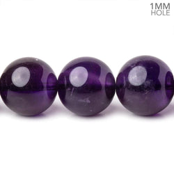 13.5mm Amethyst Plain Round Beads 15.75 inch 29 pieces AAA 1mm Hole (ONLINE ORDER ONLY)