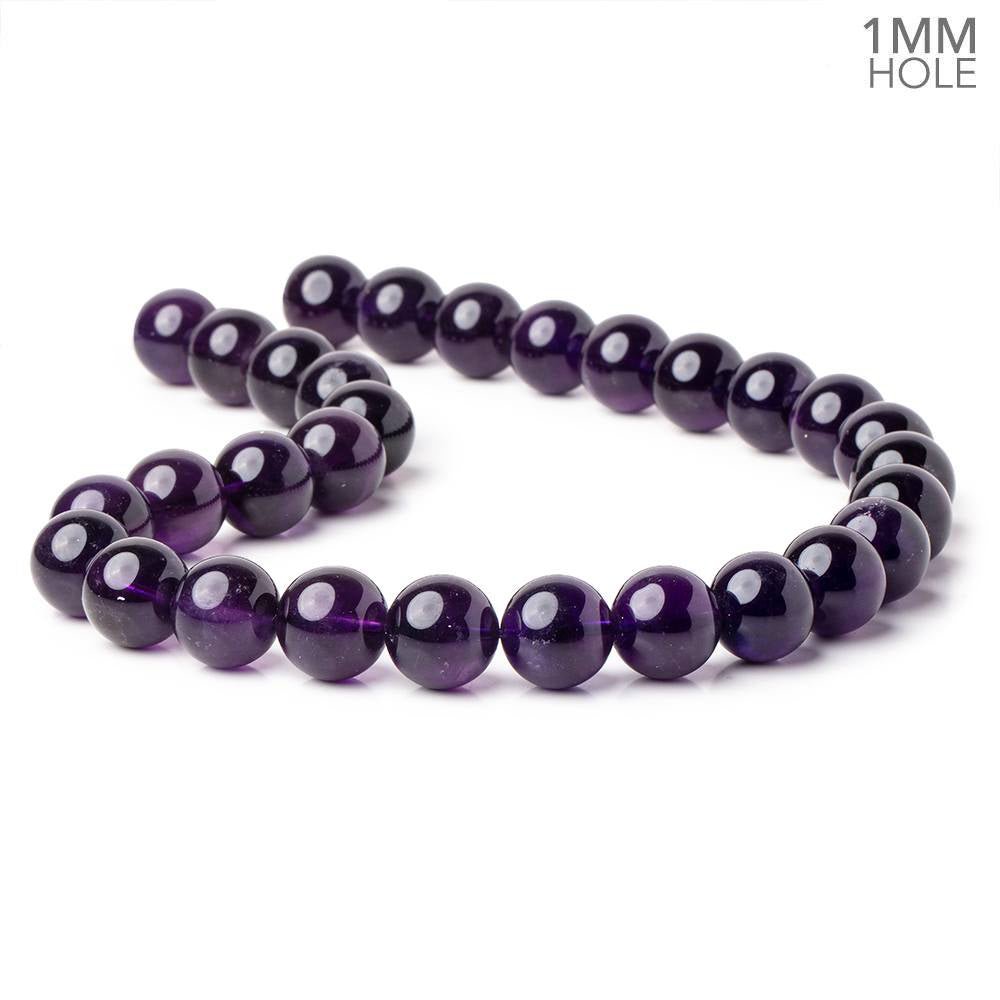 13.5mm Amethyst Plain Round Beads 15.75 inch 29 pieces AAA 1mm Hole (ONLINE ORDER ONLY)