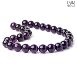 13.5mm Amethyst Plain Round Beads 15.75 inch 29 pieces AAA 1mm Hole (ONLINE ORDER ONLY)