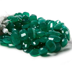 13.5x10.5mm Green Onyx side drilled Faceted Cushion Beads 7 inch 17 pieces (ONLINE ORDER ONLY)