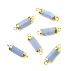 13.5x5mm Gold Leafed Owyhee Denim Blue Opal faceted barrel tube Connector 1 piece (ONLINE ORDER ONLY)