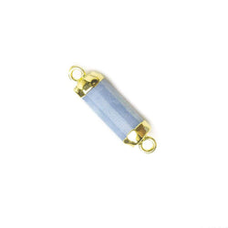 13.5x5mm Gold Leafed Owyhee Denim Blue Opal faceted barrel tube Connector 1 piece (ONLINE ORDER ONLY)