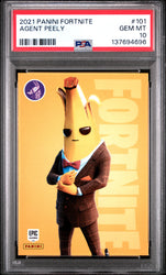 Graded 2021 Panini Fortnite Agent Peely #101 Video Game Trading Card PSA 10 Gem Mint