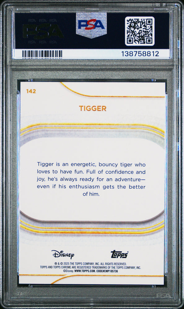 Graded 2025 Topps Chrome Disney Tigger #142 Winnie The Pooh Trading Card PSA 10 Gem Mint