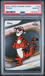Graded 2025 Topps Chrome Disney Tigger #142 Winnie The Pooh Trading Card PSA 10 Gem Mint
