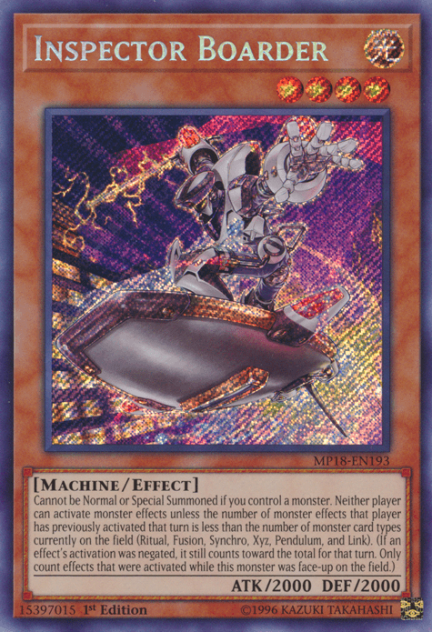 Inspector Boarder [MP18-EN193] Secret Rare (ONLINE ORDER ONLY)