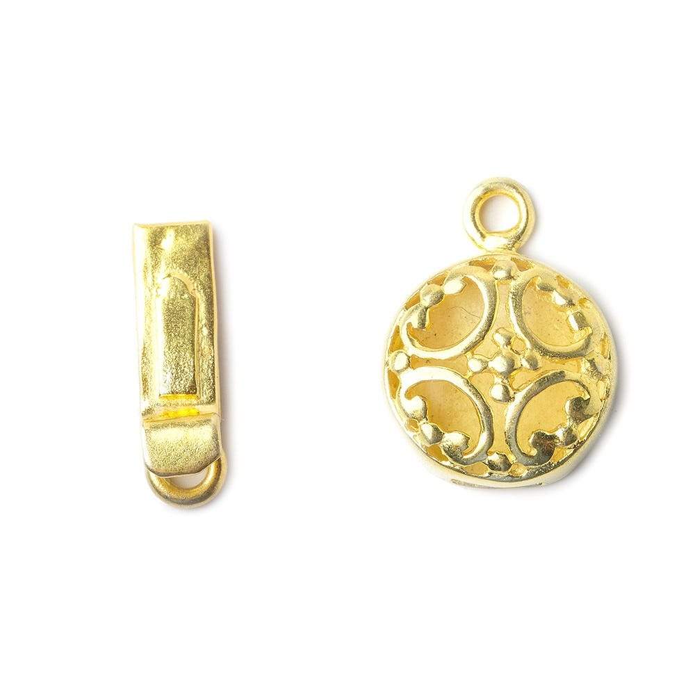 13mm 22kt Gold plated Box Clasp Filigree Design 1 piece (ONLINE ORDER ONLY)