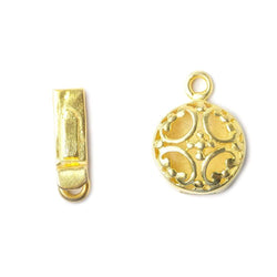 13mm 22kt Gold plated Box Clasp Filigree Design 1 piece (ONLINE ORDER ONLY)