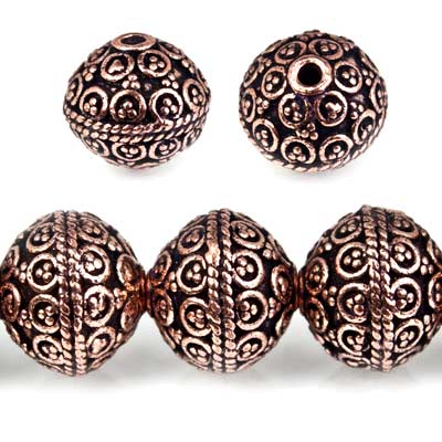 13mm Antiqued Copper Large Moroccan Round *DISCONTINUED* (ONLINE ORDER ONLY)