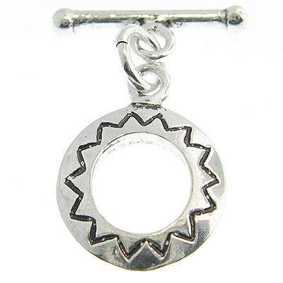 13mm Antiqued Sterling Silver Toggle Round 1 Finding (ONLINE ORDER ONLY)