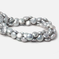 13mm Silver Coin Freshwater Pearls 16 inch 30 pieces A (ONLINE ORDER ONLY)