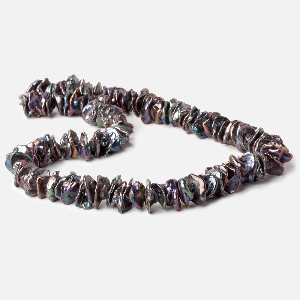 13x10-14x11mm Peacock Center Drilled Keshi Freshwater Pearls 17 inch 101 pcs (ONLINE ORDER ONLY)