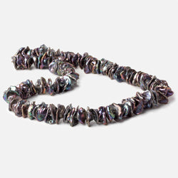 13x10-14x11mm Peacock Center Drilled Keshi Freshwater Pearls 17 inch 101 pcs (ONLINE ORDER ONLY)