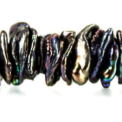 13x10-14x11mm Peacock Center Drilled Keshi Freshwater Pearls 17 inch 101 pcs (ONLINE ORDER ONLY)