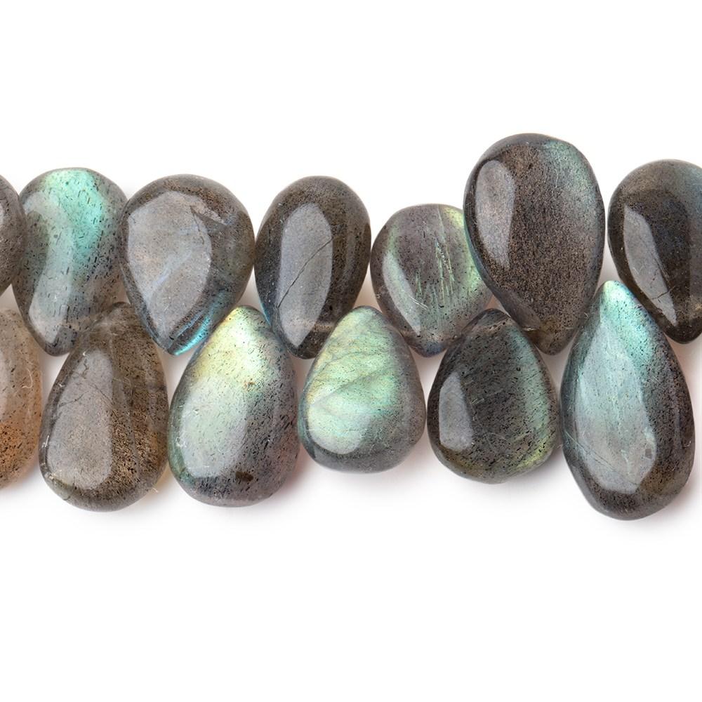 12x8-16x9mm Labradorite Plain Pear Beads 8 inch 44 pieces AA Grade (ONLINE ORDER ONLY)
