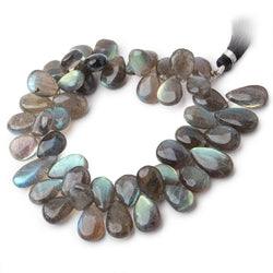 12x8-16x9mm Labradorite Plain Pear Beads 8 inch 44 pieces AA Grade (ONLINE ORDER ONLY)