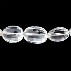 13x10-17x12mm Crystal Quartz Checkerboard Faceted Oval Beads 16 inch 27 pieces AA (ONLINE ORDER ONLY)