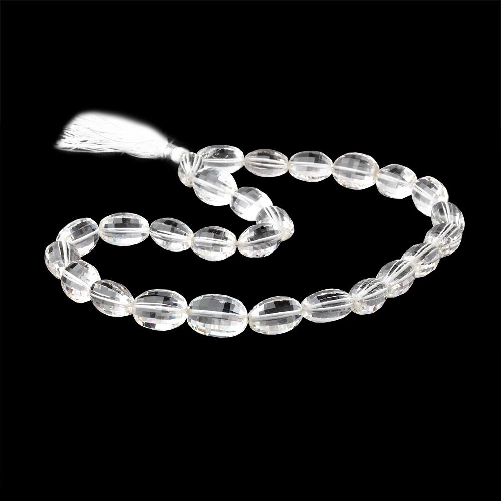 13x10-17x12mm Crystal Quartz Checkerboard Faceted Oval Beads 16 inch 27 pieces AA (ONLINE ORDER ONLY)