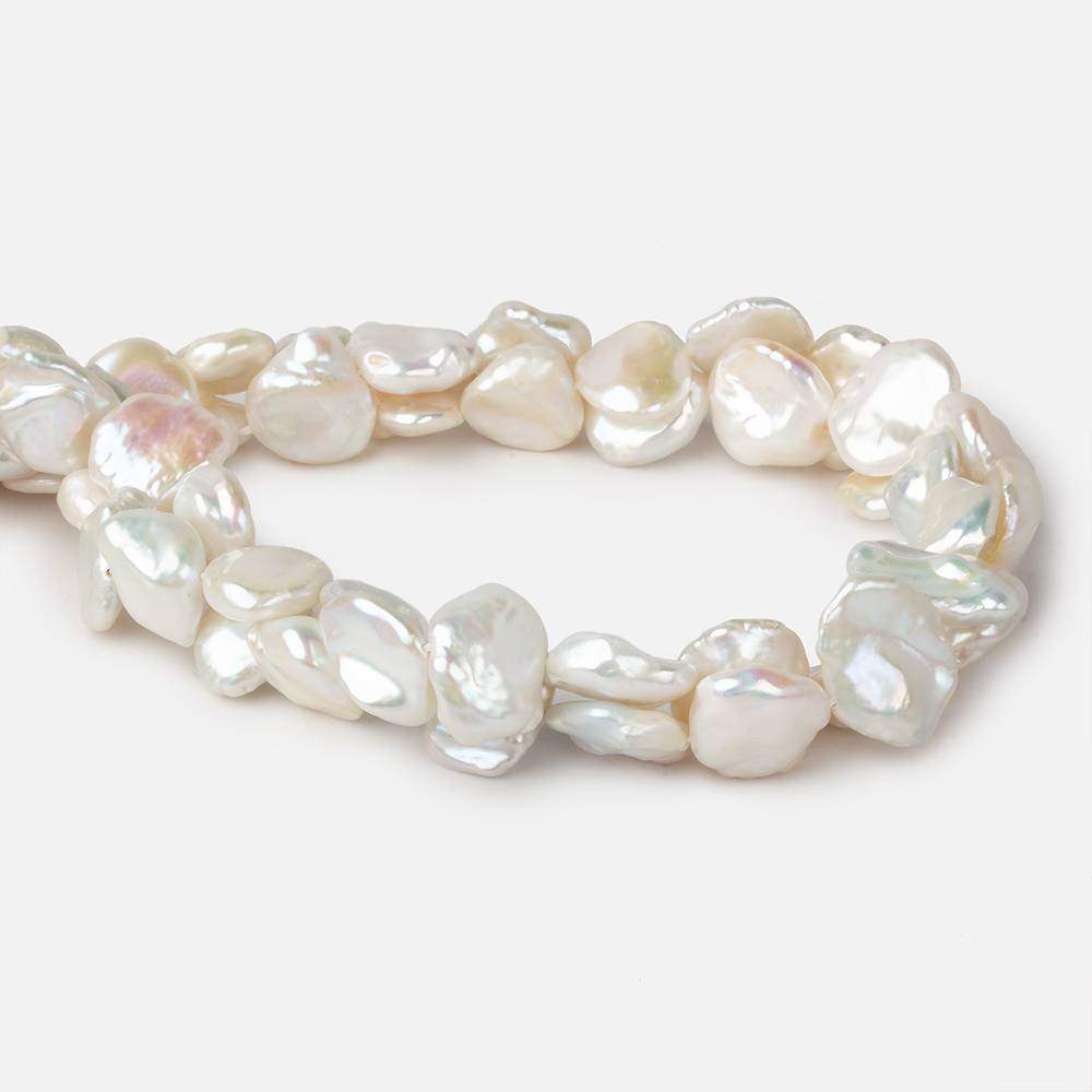 13x10-17x14mm Off White Keshi Side Drilled Freshwater Pearls 16 inch 31 pieces (ONLINE ORDER ONLY)