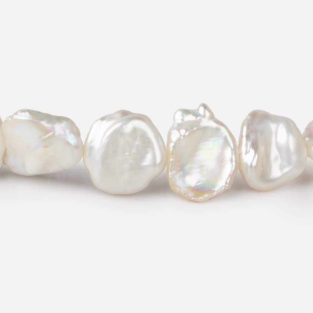 13x10-17x14mm Off White Keshi Side Drilled Freshwater Pearls 16 inch 31 pieces (ONLINE ORDER ONLY)