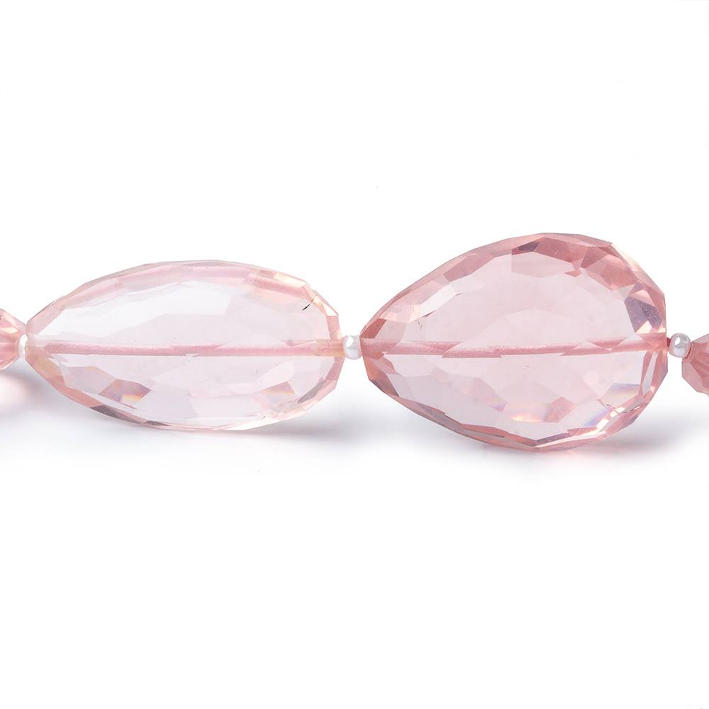 13x10-25x15mm Rose Quartz straight drilled faceted pears 16 inch 23 pieces AAA (ONLINE ORDER ONLY)
