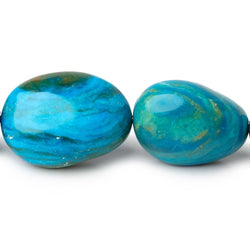 13x10-25x19mm Peruvian Blue Opalina Plain Nuggets 20 inch 28 Beads AA (ONLINE ORDER ONLY)