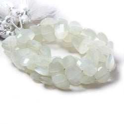 13x10mm Off White Moonstone side drilled Faceted Cushions 7 inch 17 Beads (ONLINE ORDER ONLY)