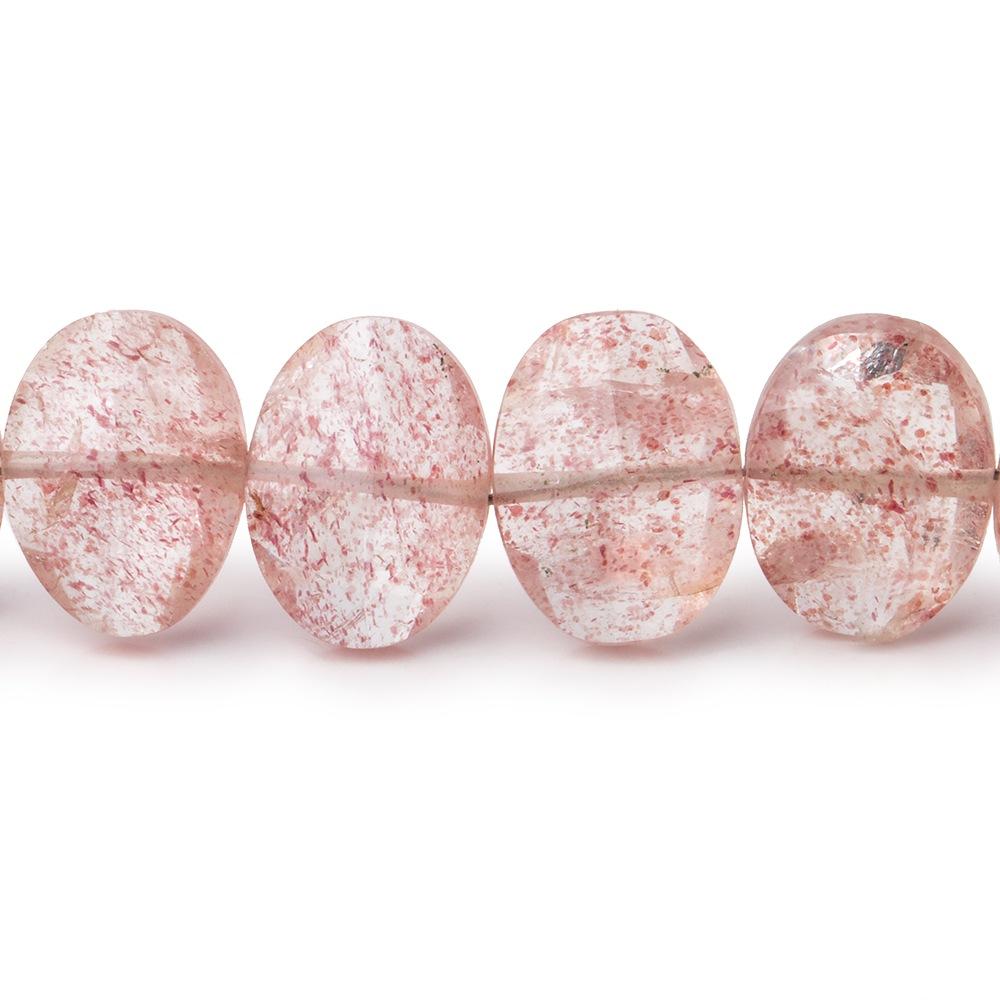 13x10mm Strawberry Quartz side drilled Faceted Cushions 7 inch 17 Beads (ONLINE ORDER ONLY)