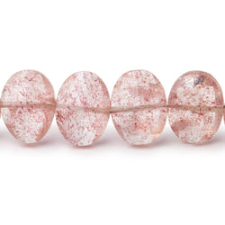 13x10mm Strawberry Quartz side drilled Faceted Cushions 7 inch 17 Beads (ONLINE ORDER ONLY)