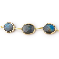 13x10mm Vermeil Bezel Labradorite Faceted Nugget Beads 7 inch 9 pieces (ONLINE ORDER ONLY)