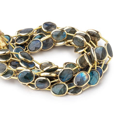 13x10mm Vermeil Bezel Labradorite Faceted Nugget Beads 7.5 inch 10 pieces (ONLINE ORDER ONLY)