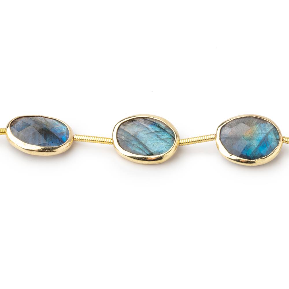 13x10mm Vermeil Bezel Labradorite Faceted Nugget Beads 7.5 inch 10 pieces (ONLINE ORDER ONLY)