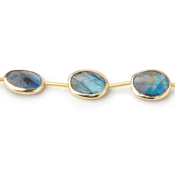 13x10mm Vermeil Bezel Labradorite Faceted Nugget Beads 7.5 inch 10 pieces (ONLINE ORDER ONLY)