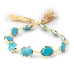 13x10mm Vermeil Bezel Turquoise Howlite Faceted Nugget Beads 8 inch 10 pieces (ONLINE ORDER ONLY)