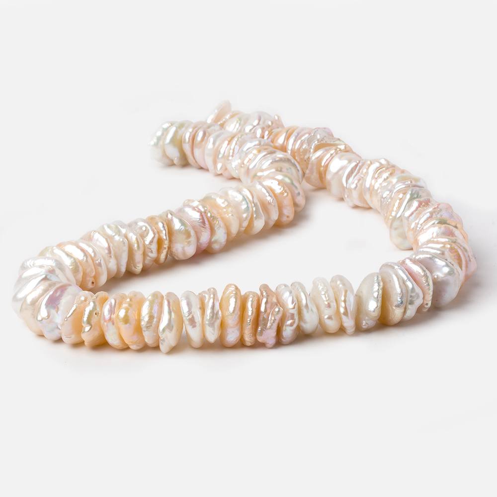 13x11-15x13mm Tri-Color Center Drilled Keshi Freshwater Pearls 16 inch 86 beads (ONLINE ORDER ONLY)