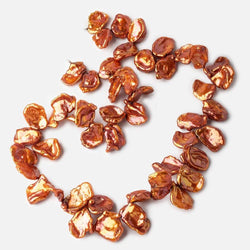 13x11-15x14mm Flaming Hot Orange Keshi Freshwater Pearls 16 inch 55 pieces (ONLINE ORDER ONLY)