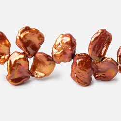 13x11-15x14mm Flaming Hot Orange Keshi Freshwater Pearls 16 inch 55 pieces (ONLINE ORDER ONLY)