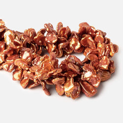 13x11-15x14mm Flaming Hot Orange Keshi Freshwater Pearls 16 inch 55 pieces (ONLINE ORDER ONLY)
